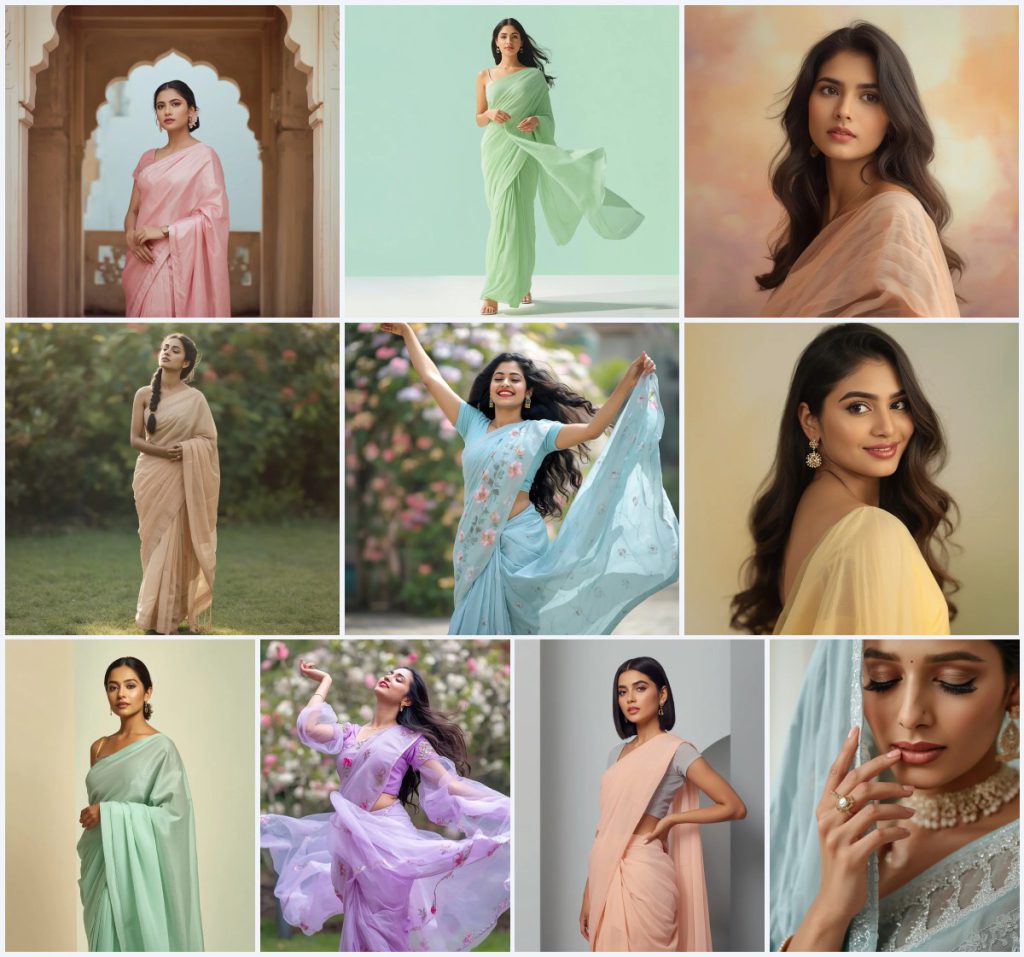Best 10 Aesthetic Saree AI Prompts for Soft Focus and Dreamy Visuals