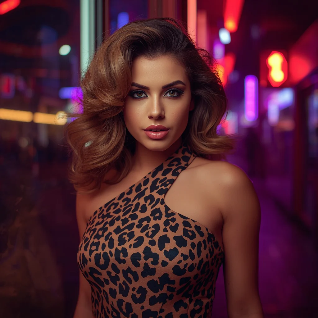 Bold Animal Print Mini Dress for a Wild Night Out | instagram model ai prompt