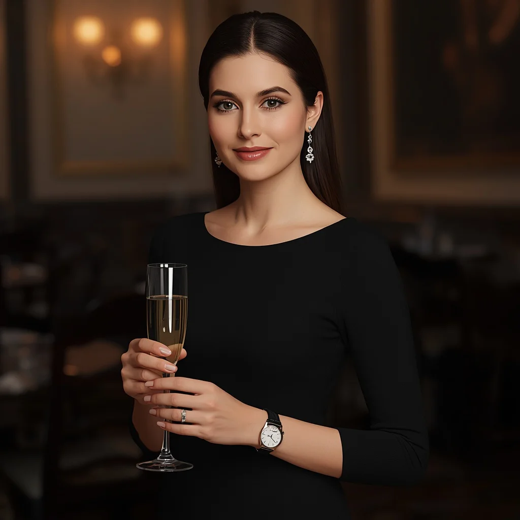 Classic Little Black Dress for a Timeless Cocktail Party | Prompt for girl Photo Editing