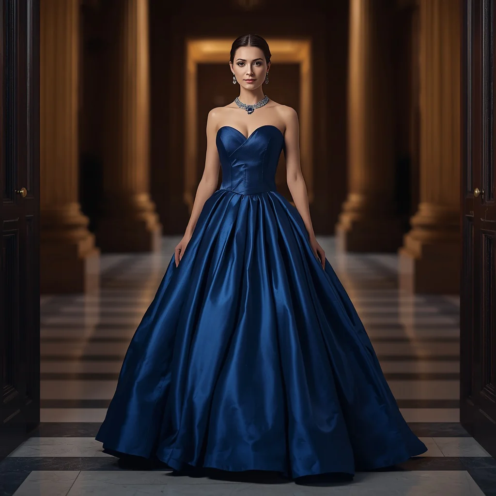 Elegant Strapless Ball Gown for a Grand Charity Event | instagram highlight cover ai prompt