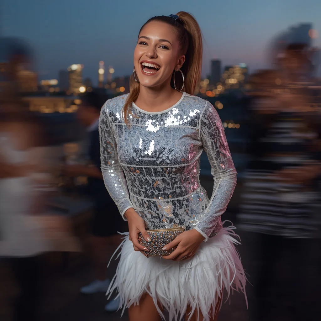 Modern Party Chic in a Dazzling Sequin Mini Dress | New instagram trend prompt for girl aesthetic