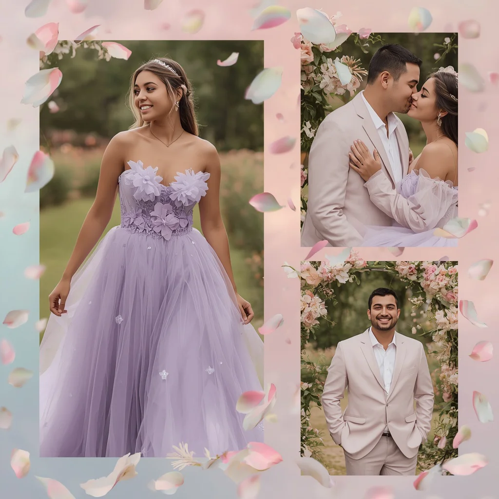Romantic Couple in Pastel Western Party Outfits Dreamy Garden | Romantic couple AI prompt ChatGPT