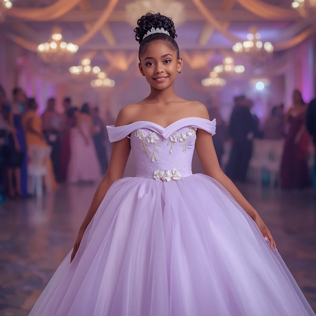 Sweet Sixteen Dreams: Girl in a Pastel Gown at a Ball | prompt for Gemini girl attitude