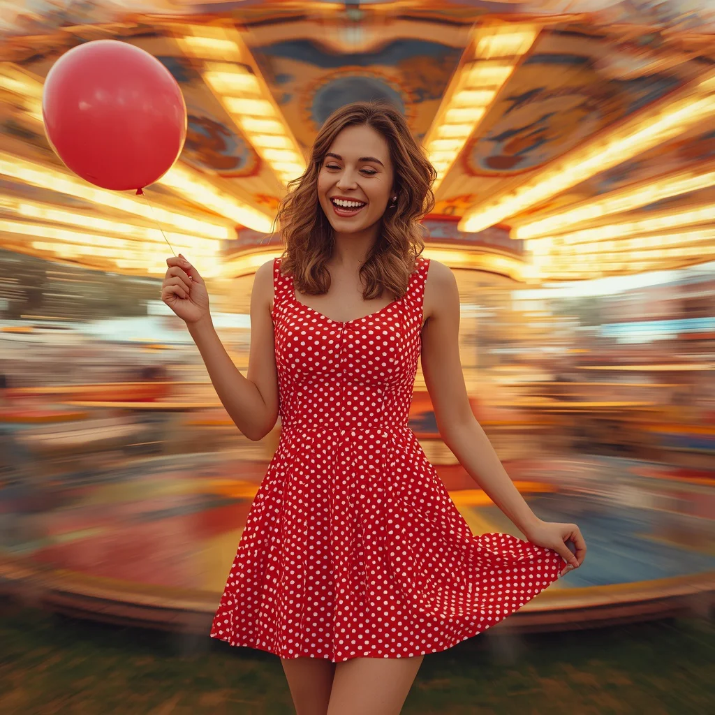 Western Dress for Women Party Wear: Playful Polka Dot Mini Dress | ai image prompt