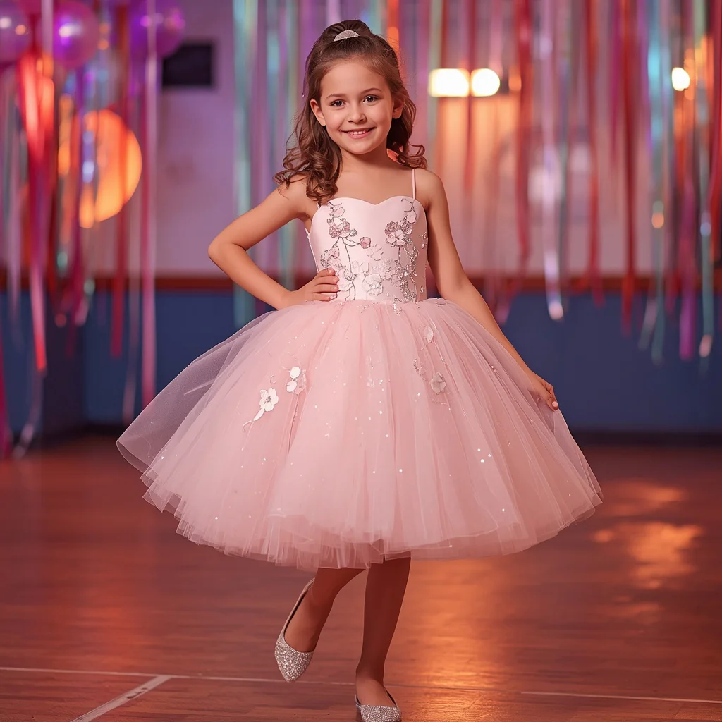 Whimsical Tulle Prom Dress with Floral Appliques for Dance | gemini ai photo prompt trending 2026